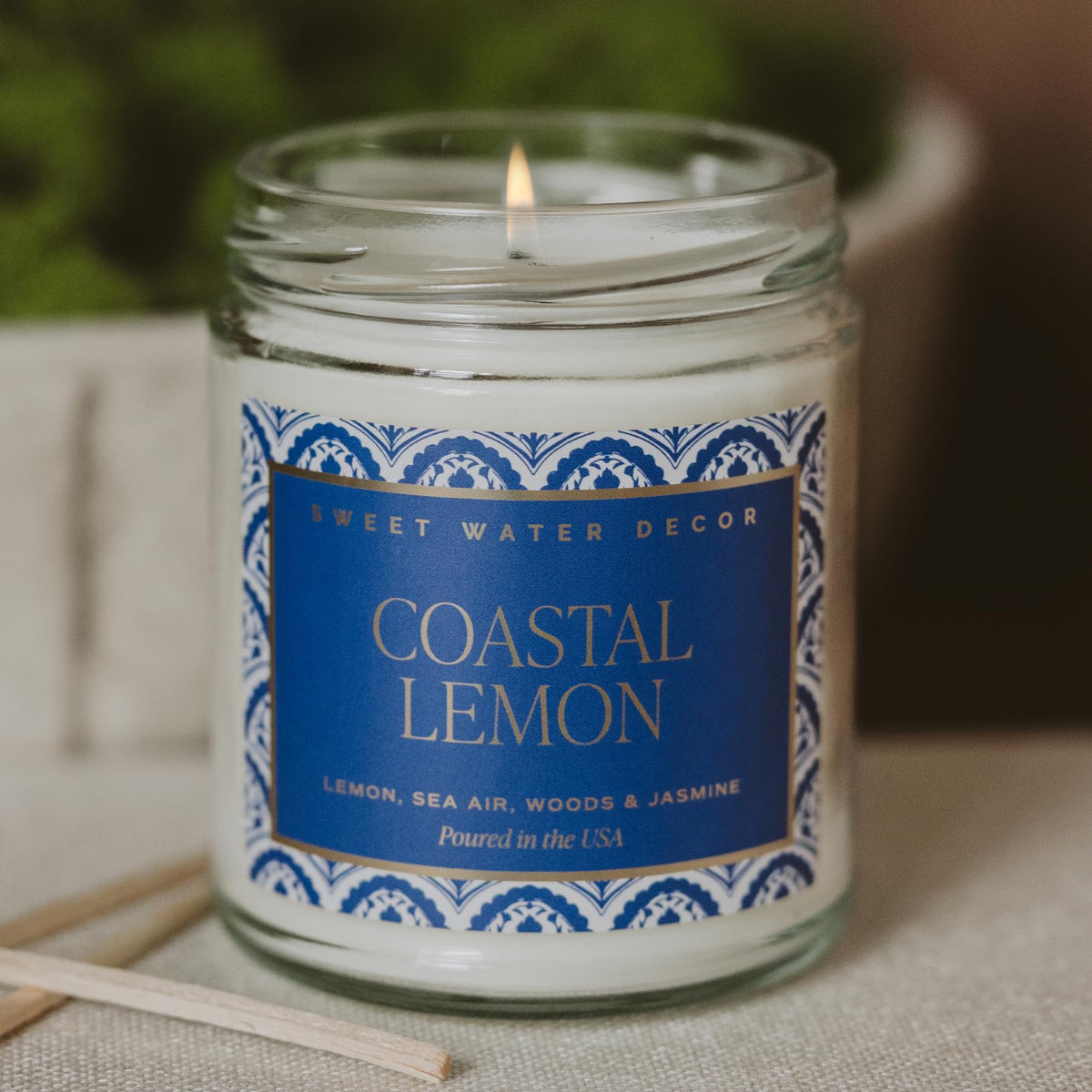 Sweet Water Decor Cashmere & Vanilla Soy Wax Candle, 9oz Clear Glass Jar