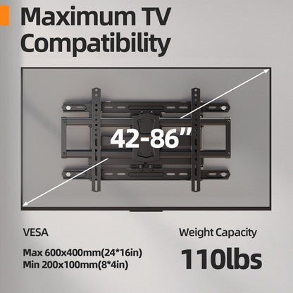 55 65 75 85 inch Tilting TV Wall Mount for 32-90 '' TVs, Low Profile TV Mount Bracket, Safe Lock & Quick Release,Max VESA 600x400mm, 24 inch Studs,132 lbs, Fit Most 55+ 75+ 85+ 86 TVs