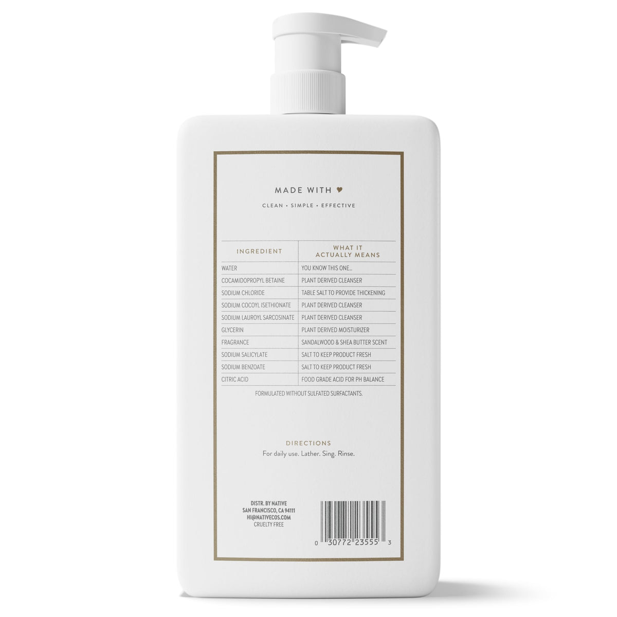 Native Body Wash 3 Pack - Natural Body Wash Women & Men - SLS & Paraben Free - Cucumber & Mint, Coconut & Vanilla, Lavender & Rose