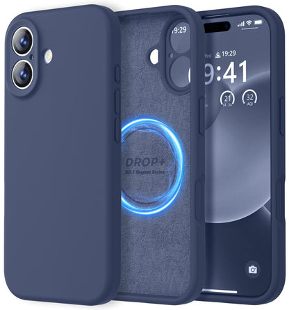 LOVE 3000 Designed for iPhone 16 Case, Premium Silicone with [Soft Anti-Scratch Microfiber Lining] Shockproof Protective Phone Case for Men Women Girls 6.1", Black