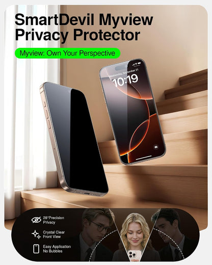 SMARTDEVIL 2 Pack Tempered Glass for iPhone 15 Pro Screen Protector