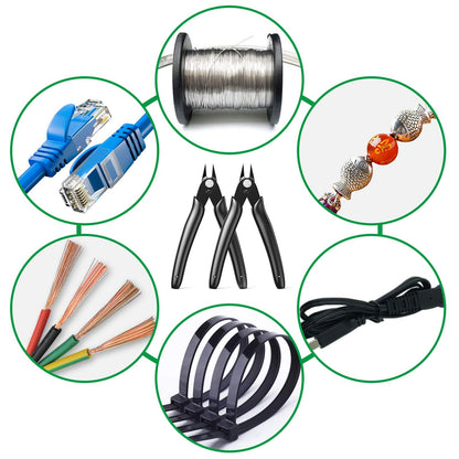 BOENFU Wire Cutter 2 Pack Precision Flush Cutters Side Cutter Small Cable Snips Diagonal Pliers for Cable Tie, 3D Print, Plastic Models, Jewelry, Electronics, Black, 5 Inches