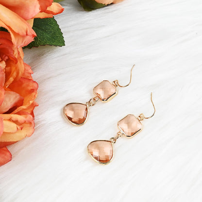 Handmade Dangle Drop Birthstone Earrings 14K Gold - Plated Hypoallergenic Lightweight & Comfortable Elegant Gemstone Earrings for Women