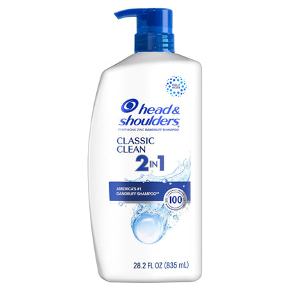 Head and Shoulders Classic Clean Anti-Dandruff 2 in 1 Paraben Free Shampoo and Conditioner, 32.1 fl oz