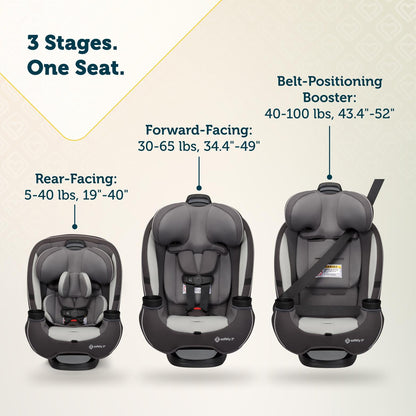 Safety 1st Grow and Go All-in-One Convertible Car Seat - Black Phantom