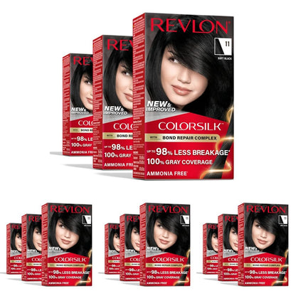 Revlon ColorSilk with Bond Repair Hair Color, 51 Light Brown, 3pk