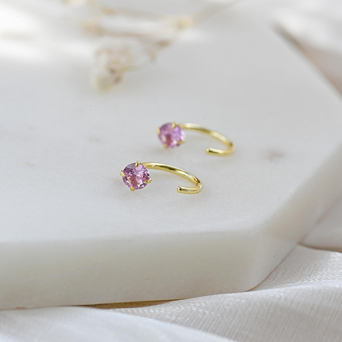 925 Sterling Silver Small Huggie Half Hoop Earrings for Women