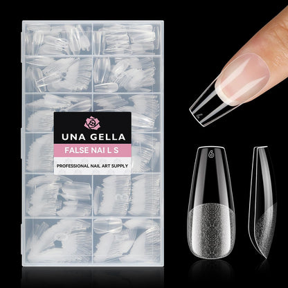 UNA GELLA Short Sharp Square Nail Tips 504pcs X-Soft Flat Square Nails