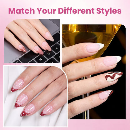 Beetles Soft Gel Nail Kit Almond Short 288pcs 12 Sizes Nail Tips with Glue