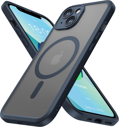 ImpactStrong Magnetic Guard Designed for iPhone 17 Air Case [Camera Protection] [Military Grade Drop Tested] [Compatible with MagSafe] Slim Translucent Matte Phone Case (6.6") - Navy Blue