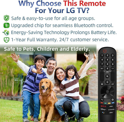 Replacement for LG TV Remote, for All 2019-2025 LG Remote Control for Smart TV with Voice and Pointer Function, for LG Magic Remote. 1-Year Warranty.