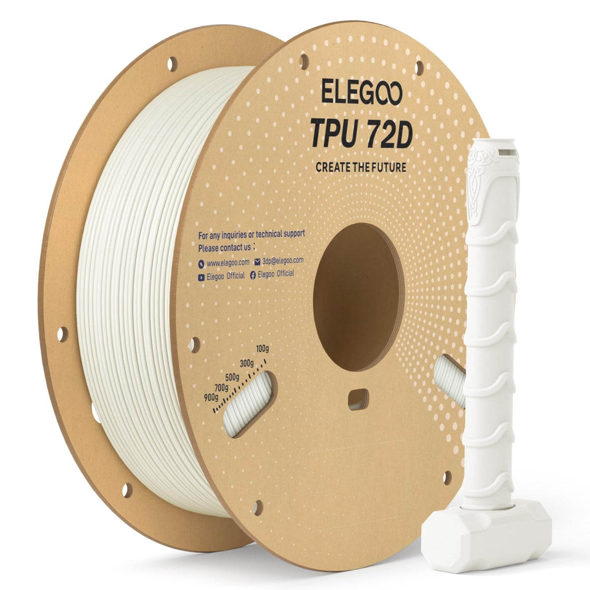 ELEGOO TPU 3D Printer Filament 1.75mm Black 1KG, 95A Flexible