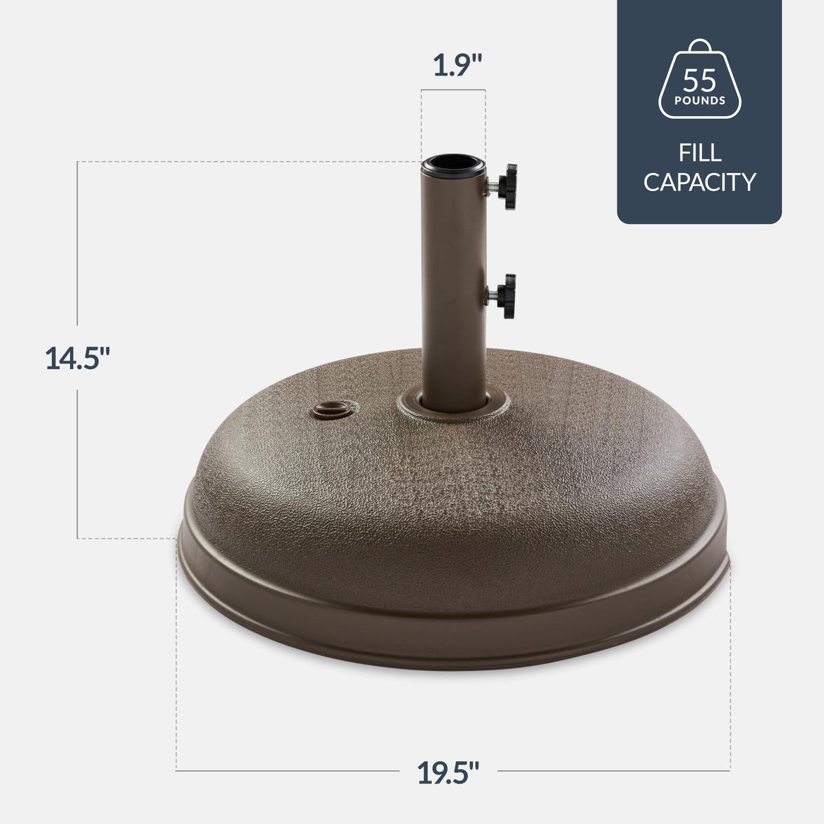 Best Choice Products Fillable Umbrella Base Stand Round Sunburst Plastic Patio Umbrella Base Stand, Pole Holder for Outdoor, Lawn w/ 55lbs Weight Capacity, Adjustment Knob