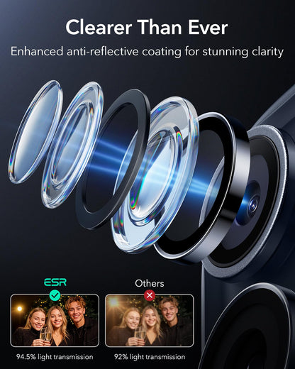ESR for iPhone 17 Pro Max/17 Pro Camera Lens Protector, 1 Pack, Black