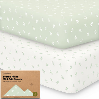 2pk Mini Crib Sheets Fitted 38x26 Pack N Play Mattress Sheet (Bumble Bear)