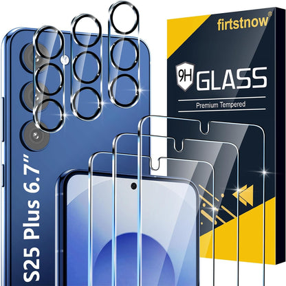 firtstnow 3 Pack for Samsung Galaxy S26 Ultra Screen Protector Tempered Glass + 3 Pack Camera Lens Protector, Military Grade Shatterproof, 9H Hardness, Fingerprint Unlock,Case Friendly 6.9 Inch