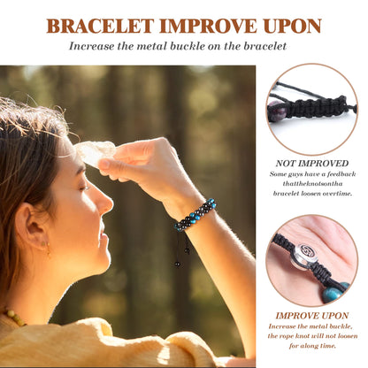 Triple Protection Bracelet - for Protect & Balance - Energy Crystal Handmade Bracelets for Men Women
