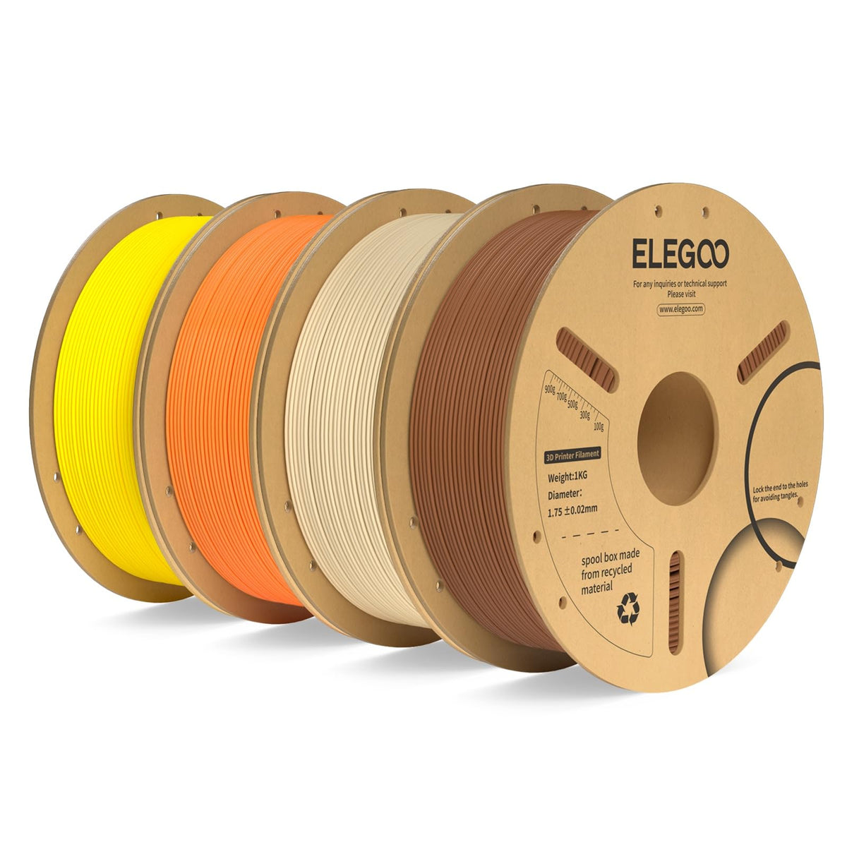 ELEGOO PLA Plus 3D Printer Filament 1.75mm White 2KG, Tougher & Stronger