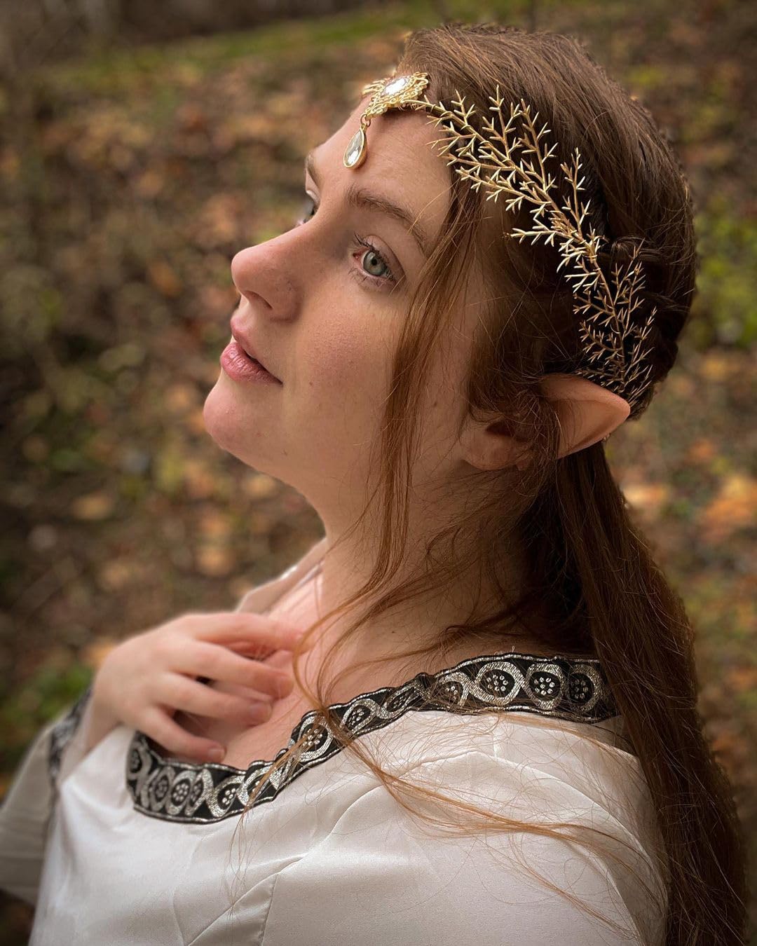 MOSTORY Renaissance Fairy Flower Crown, Woodland Elf Crown Headpiece