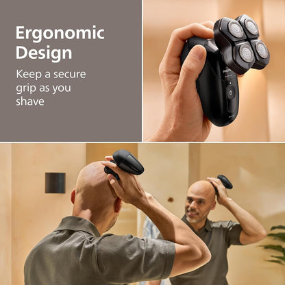 Philips Head Shaver Pro Skull Shaver for Men and Women, 360° Flexing Head & ComfortCut Blades for Clean Shave, Gentle on Skin Wet or Dry Use
