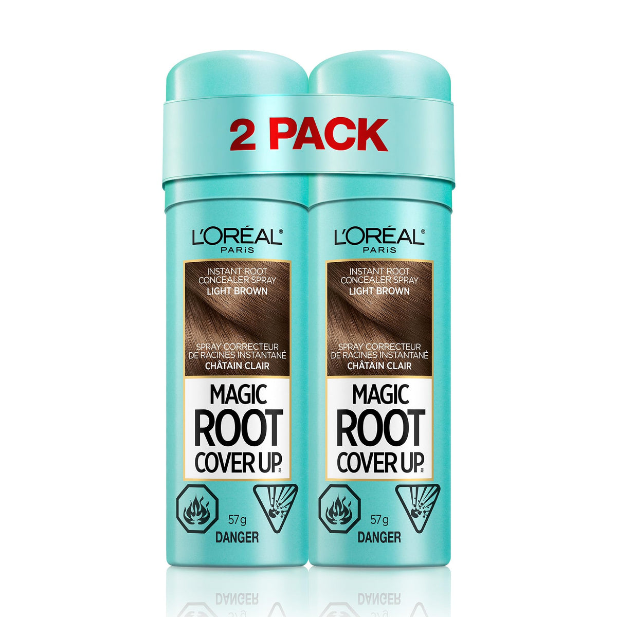 L'Oreal Paris Magic Root Gray Hair Cover Up, Medium Brown, 2 oz, 2 Count