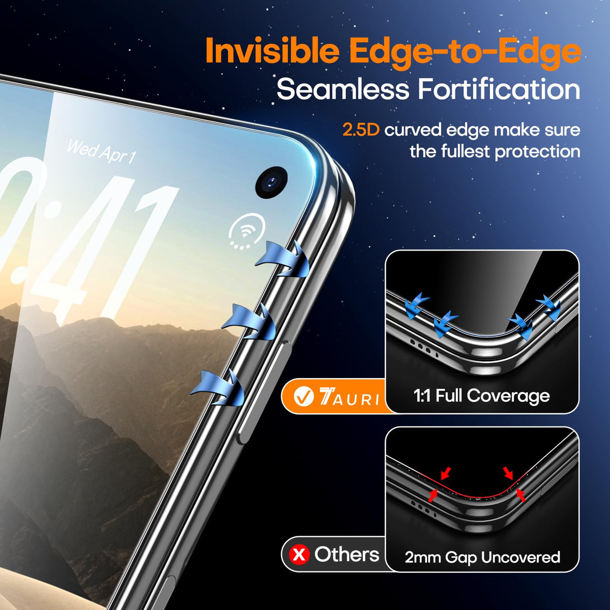 TAURI 2 Pack for Samsung Galaxy Z Fold 8 Ultra Privacy Screen Protector