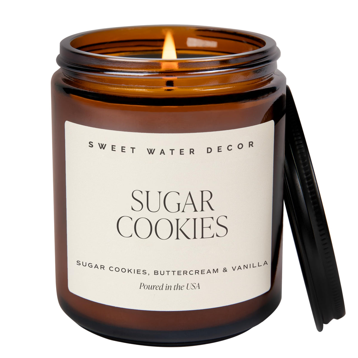 Sweet Water Decor Fraser Fir Candle, 9oz Amber Glass Jar, Winter Scent
