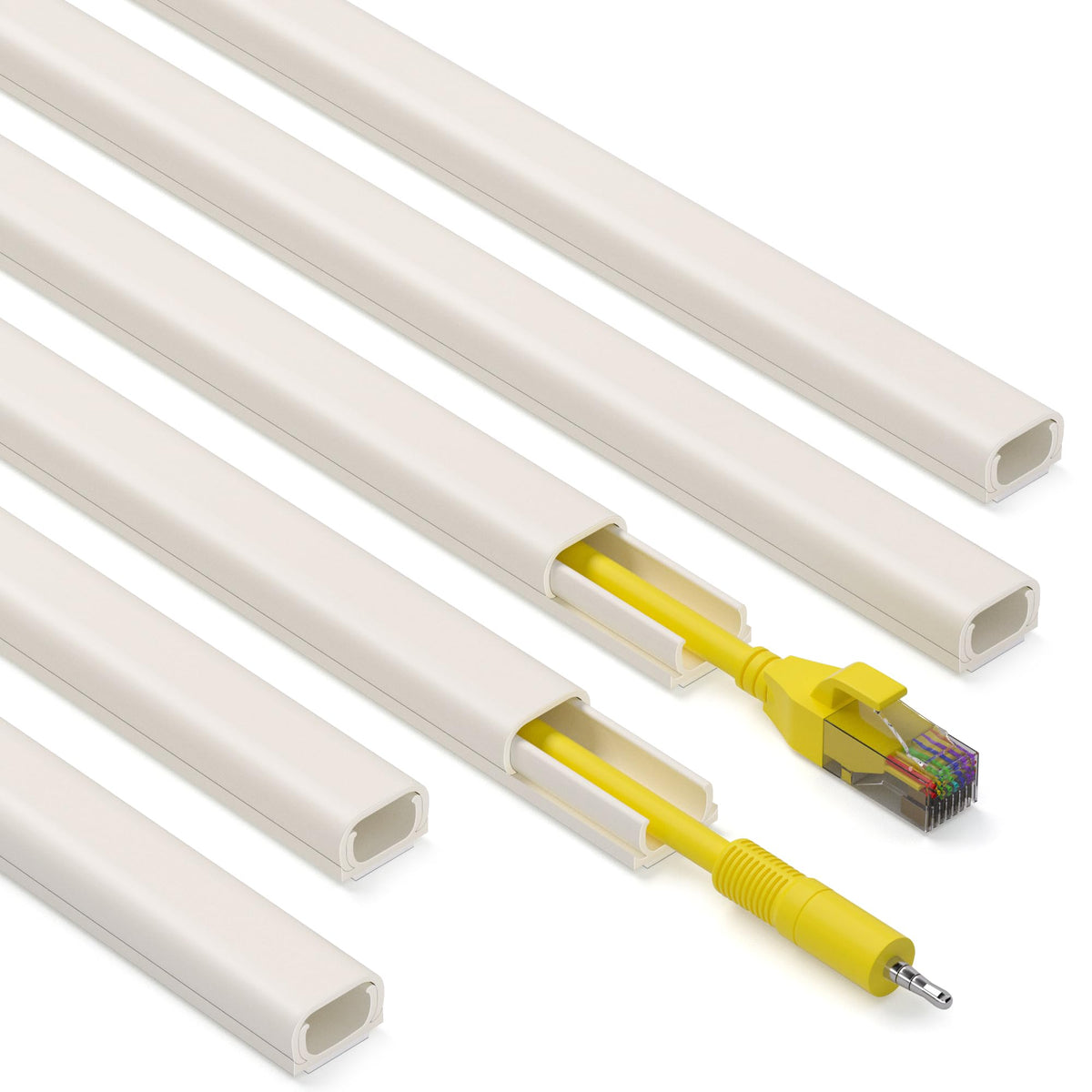 ZhiYo 85" Cord Cover for 1 Wire, Mini White Cord Hider Wall, 0.5"W x 0.3"H