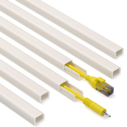 ZhiYo 85" Cord Cover for 1 Wire, Mini White Cord Hider Wall, 0.5"W x 0.3"H