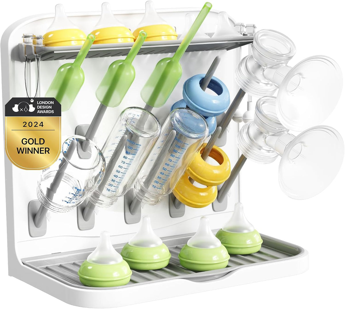 Lifewit 10-Hooks Baby Bottle Drying Rack for Countertop, BPA Free