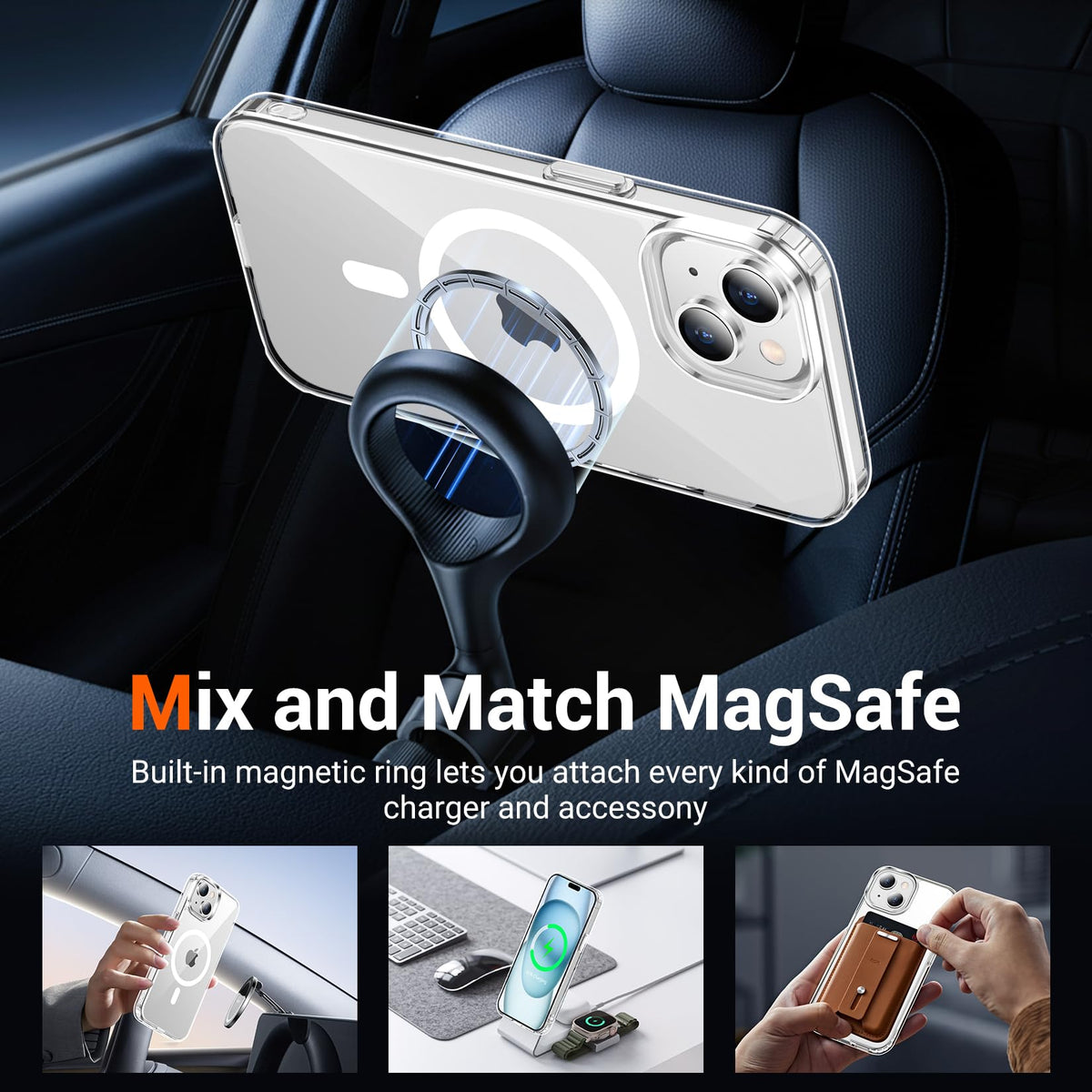 Temdan for iPhone AIR Case with Screen Protector Beige