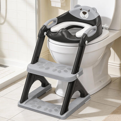 Potty Training Toilet for Toddlers, 2-in-1 Potty Training seat, Anti-Slip (Chocolate, Bear)