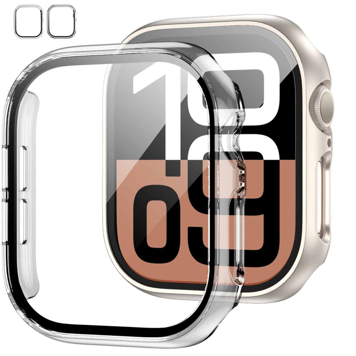 JZK Screen Protector Case for Apple Watch Series 11/10 42mm,Carbon Fibre