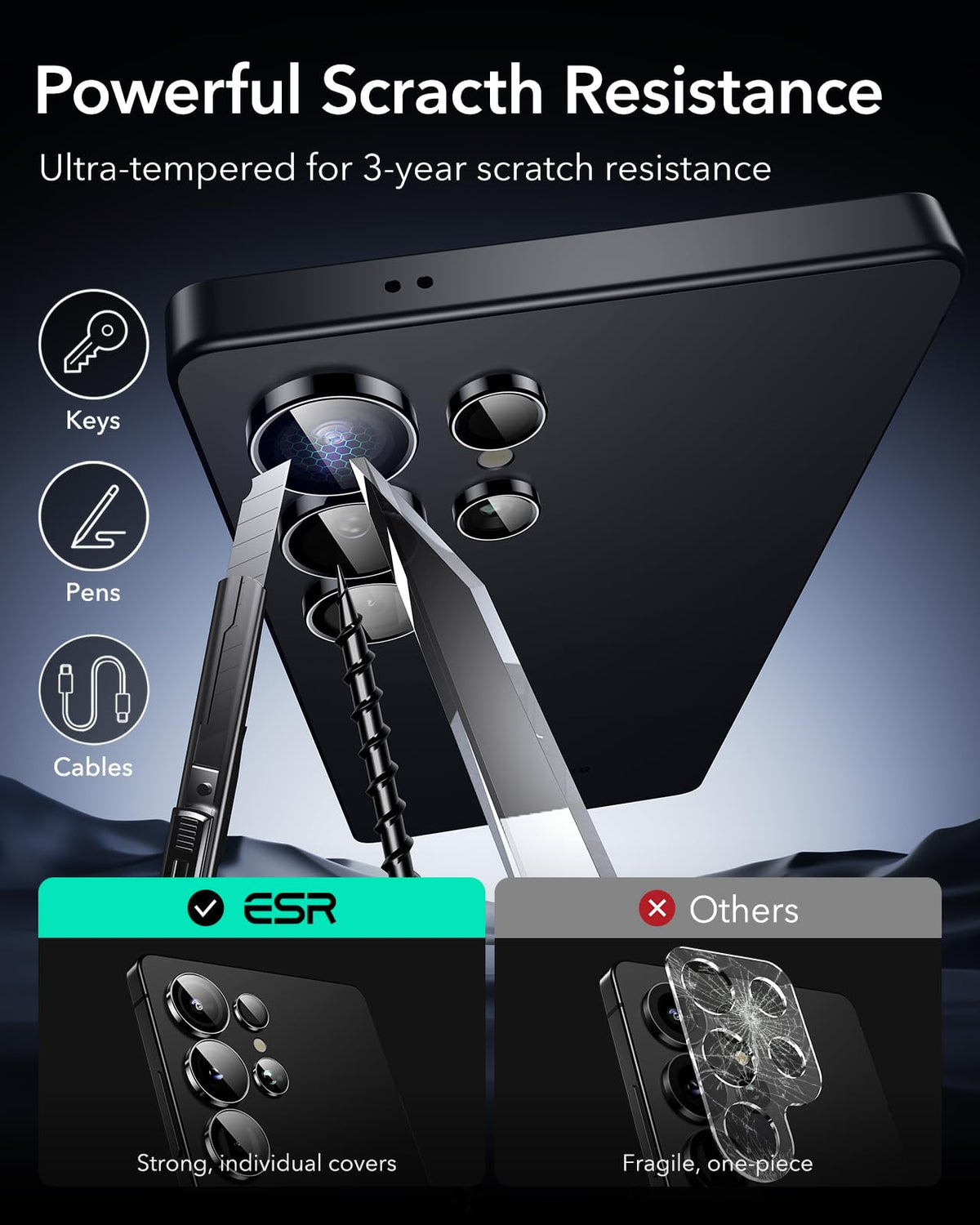 ESR for Samsung Galaxy S26 Ultra Camera Lens Protector, 1 Pack, Black
