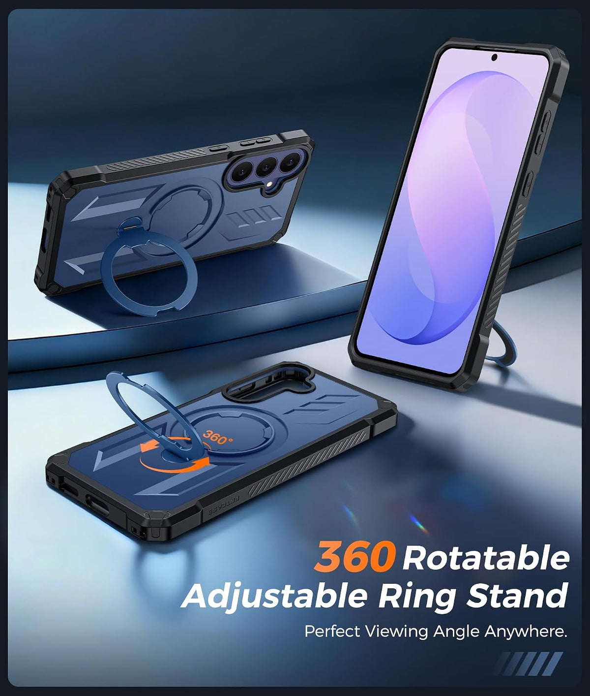FNTCASE for iPhone 17 Case with 360 Spin Magnetic Stand