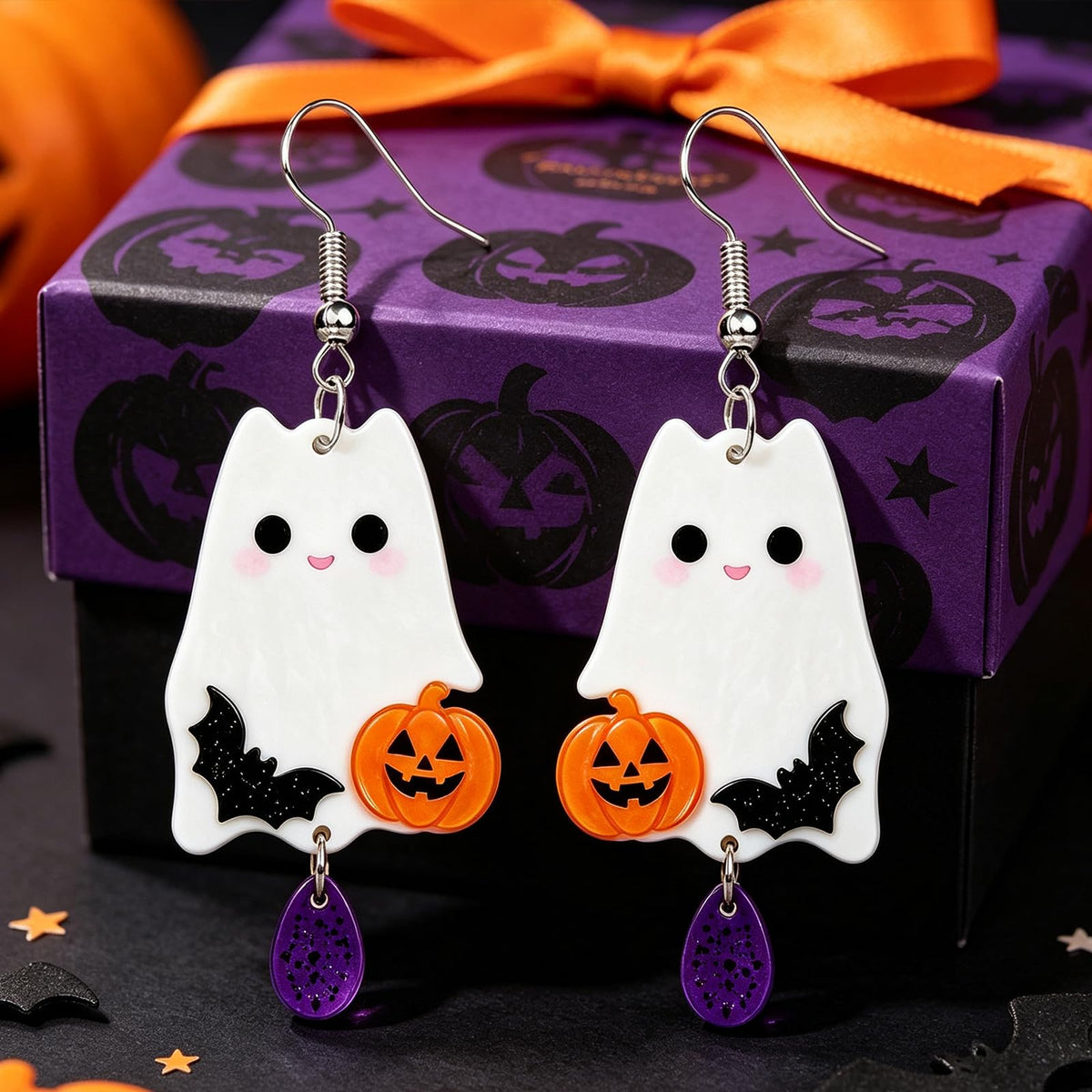Hocus Pocus Earrings for Women Spooky Witch Halloween Pumpkin Earrings Halloween Accessories Witch Jewelry