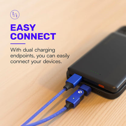 Raycon Magic Spin Cable - 6.6 Feet 100W Fast Charging Type C to Type C Cable for iPhone 16, Samsung Galaxy S24, Google Pixel 7, OnePlus 11, iPad Pro, MacBook Air (Blue, 6.6 Feet)