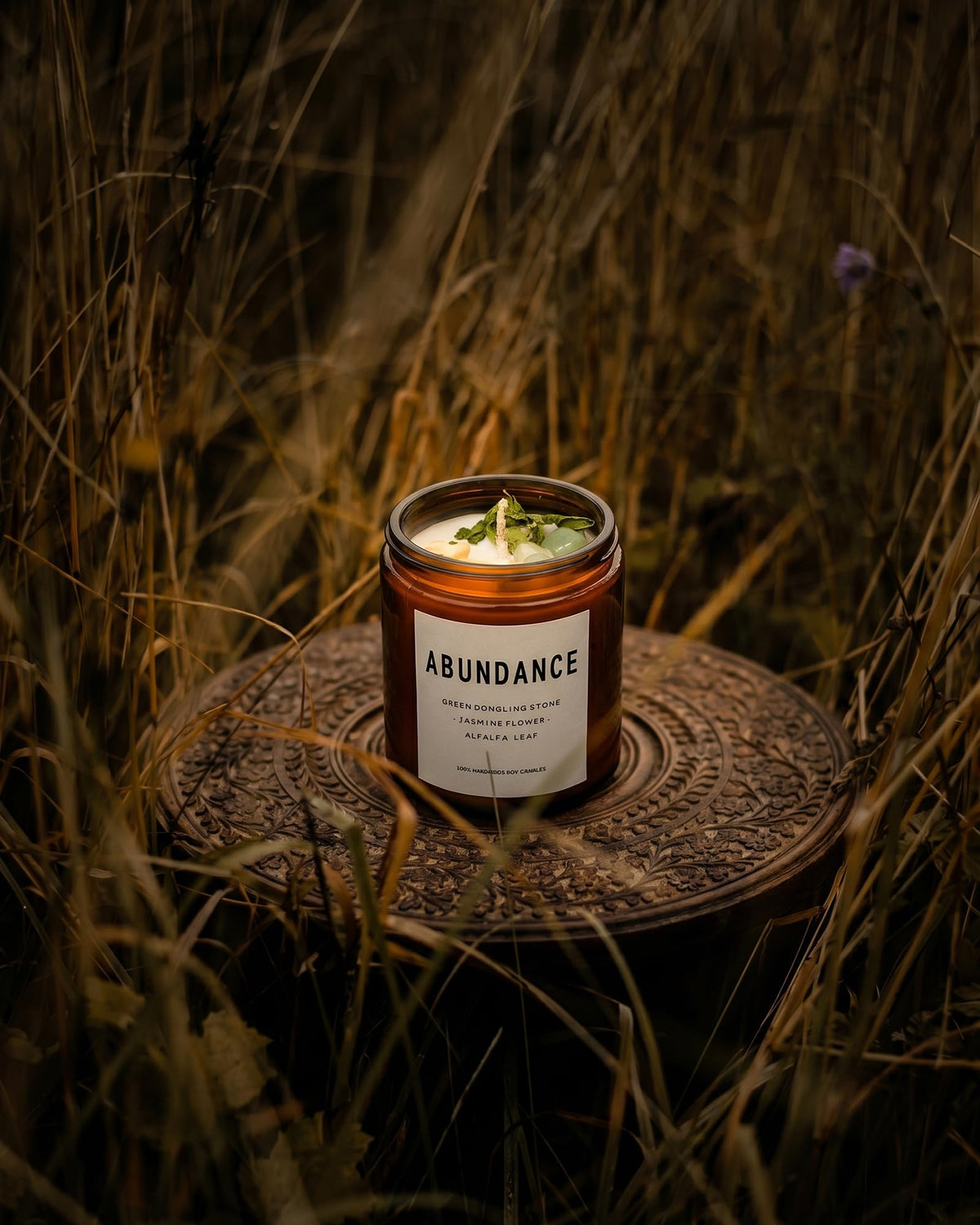 Healing Energy Candle, Negative Energy Cleansing,Soy Aromatherapy, Handmade Crystal Candle for Soothing.(Healing)