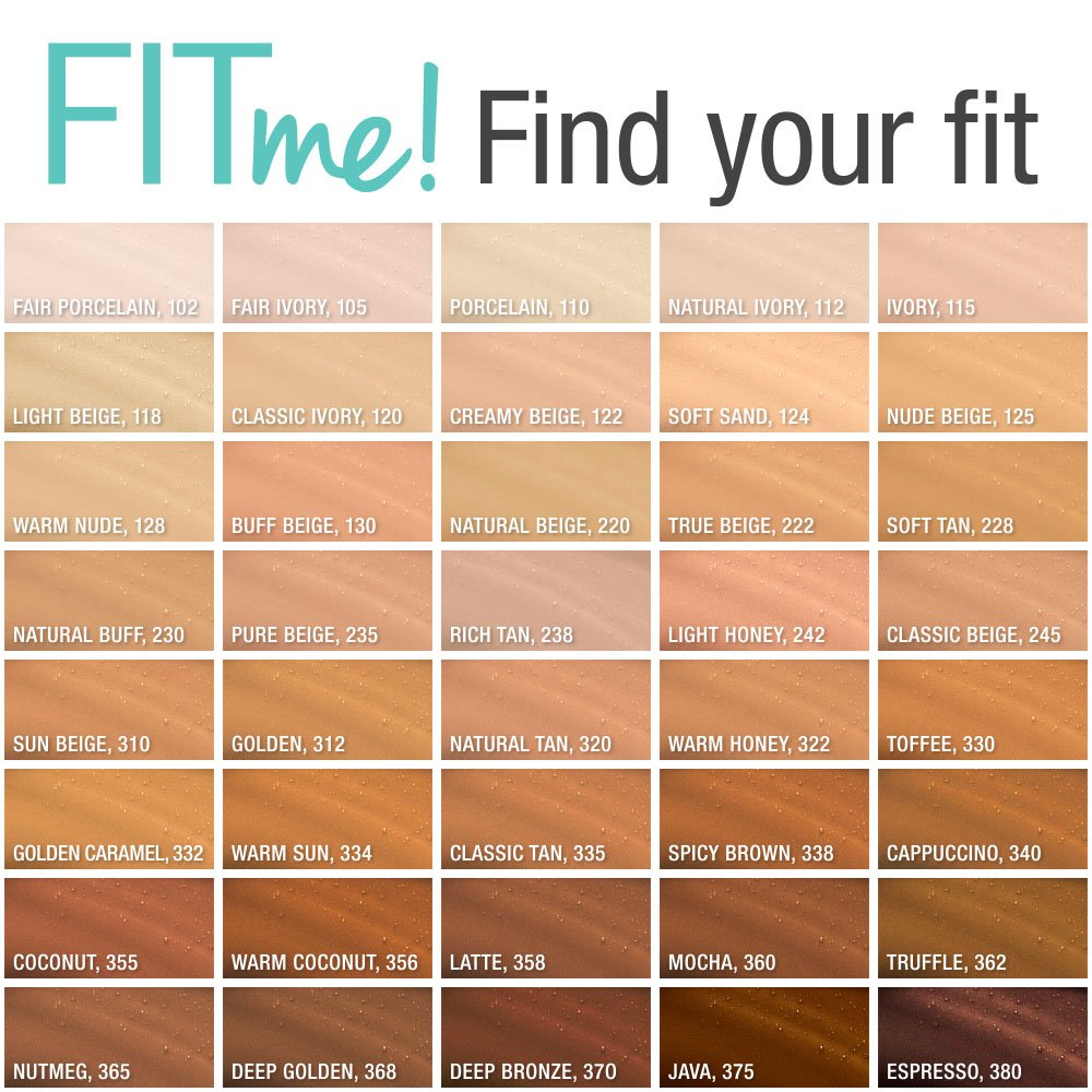 Maybelline Fit Me Matte + Poreless Liquid Oil-Free Foundation Makeup, Sun Beige, 1 Count (Packaging May Vary)