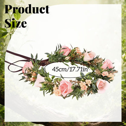 Pink Bohemian Flower Crown, Fairy Babys Breath Flower Headband
