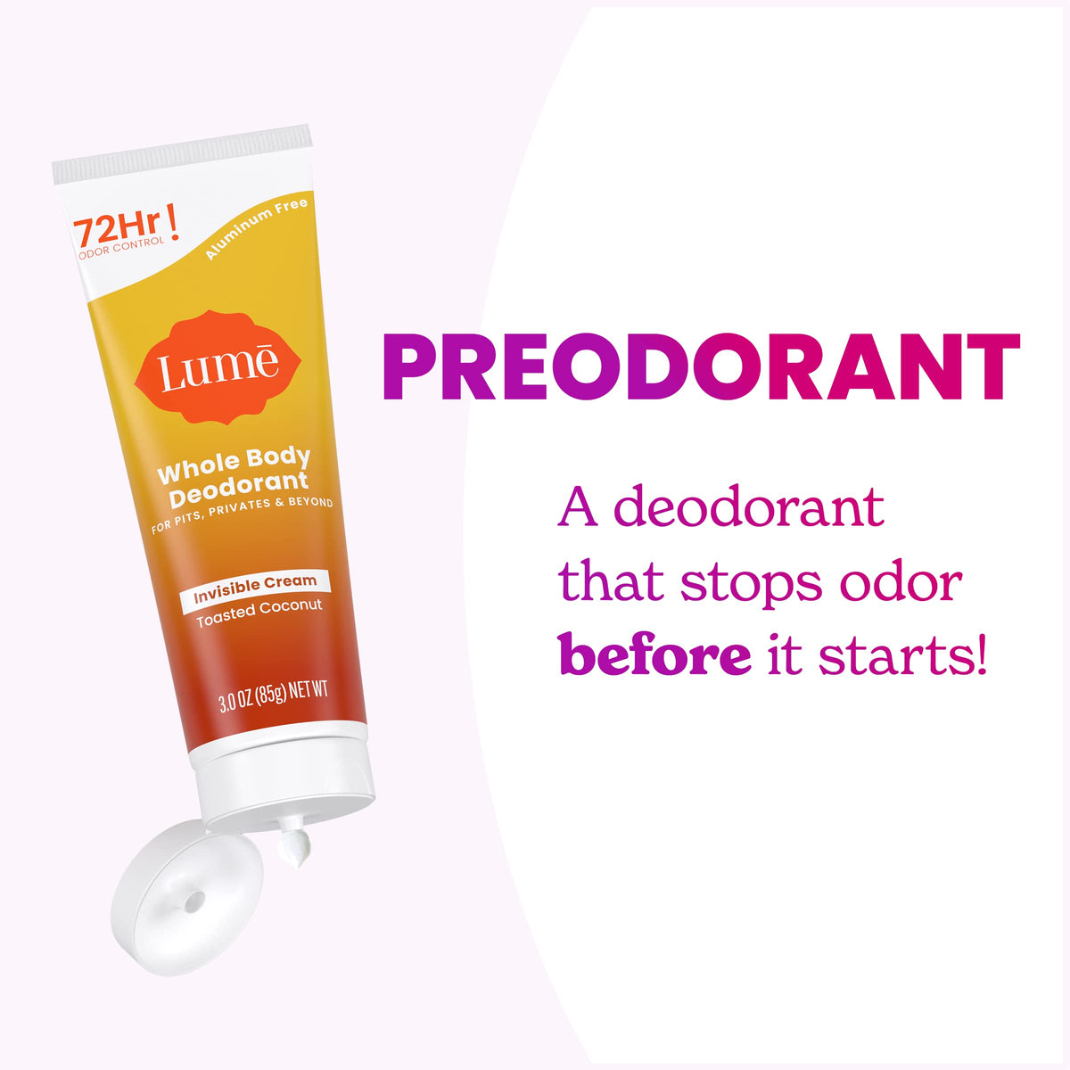 Lume Whole Body Deodorant - Cream Tube - 3 oz, 2 pk (Soft Powder)