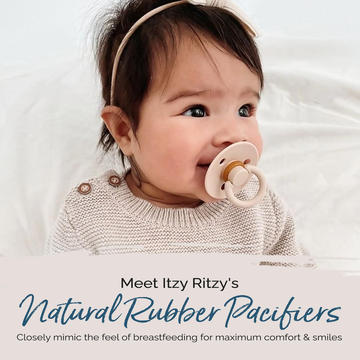 Itzy Ritzy Natural Rubber Pacifiers for 0–6 Mos, Set of 2, Blossom/Rosewood