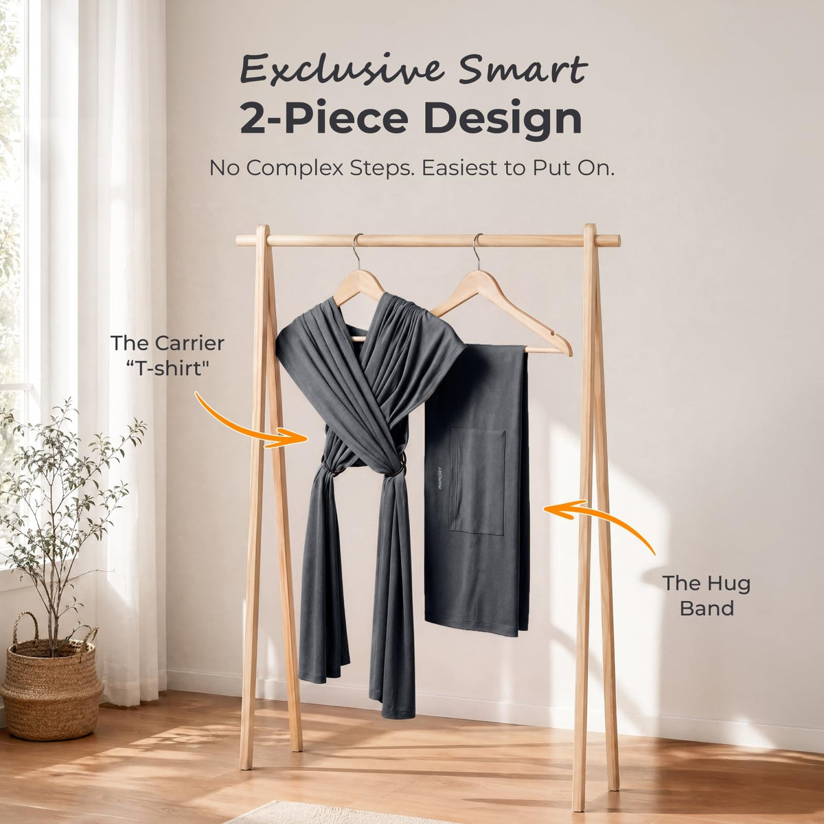Momcozy Baby Wrap Carrier, Easy-On 2-Piece Design, Newborn to 33 lb