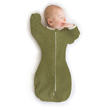 SwaddleDesigns Transitional Swaddle Sack, Cotton, Heathered Gray, 6-9mo