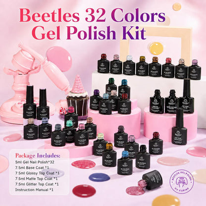 Beetles Gel Nail Polish Kit with U V Light - 80Pcs 55 Colors Gel Nail Kit