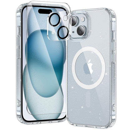 toushion 3 in 1 for iPhone 15 Plus Case Transparent