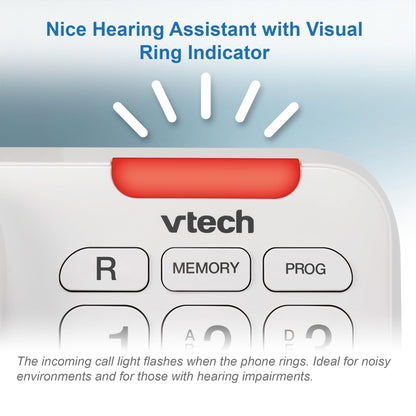 Vtech SA3100 Corded Senior Phone for Elderly with High-Contrast Large Buttons,Multilingual Talking Digits,Visual Ringer,Speed Dial,Speakerphone,No AC Power,Earpiece and Speakerphone Volume Control