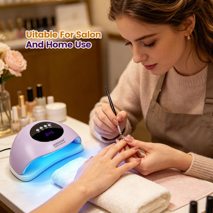 JODSONE Gel Nail Kit,210Pcs BS-74 Short Almond Nail Tips with U V Light