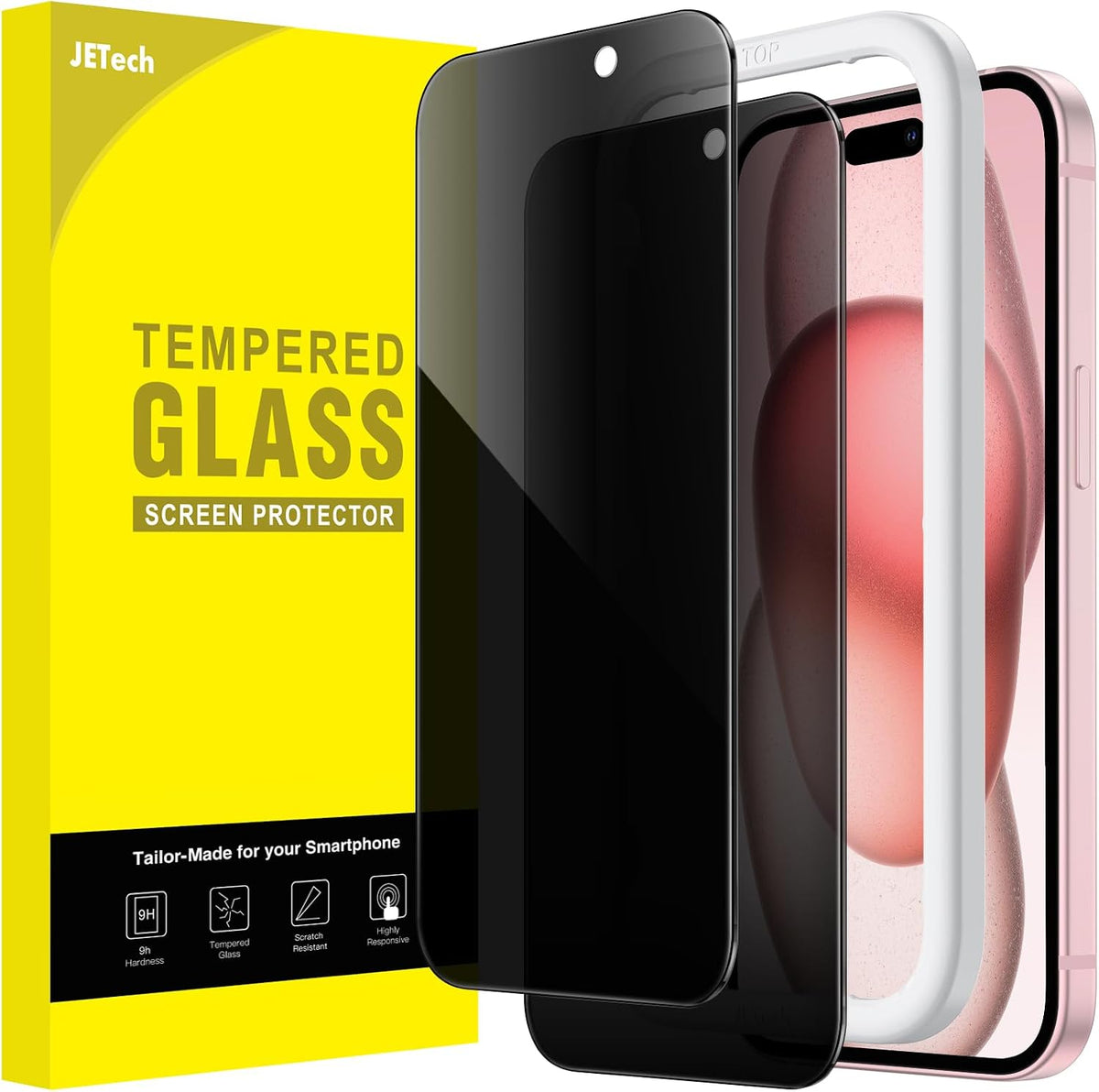 JETech Privacy Screen Protector for iPhone 16 Pro Max, 2-Pack