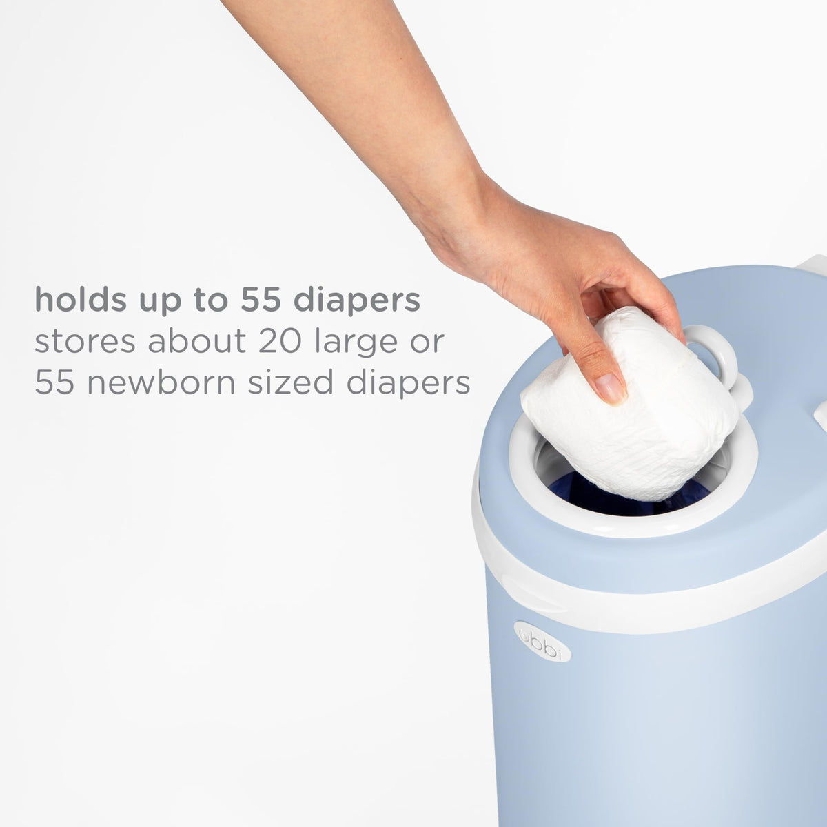Ubbi Stainless Steel Diaper Pail, No Special Bags, Odor-Locking, White